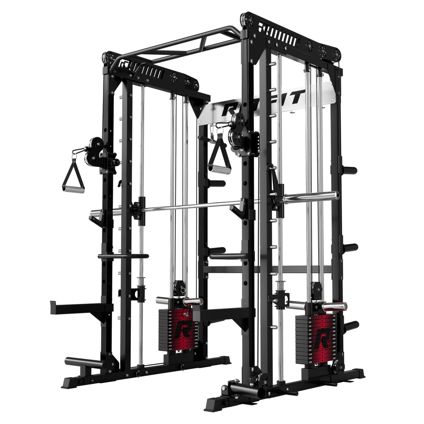 RitFit M1 PRO Multi-Functional Smith Machine with Cable Crossover System and Squat Rack for Home Gym
