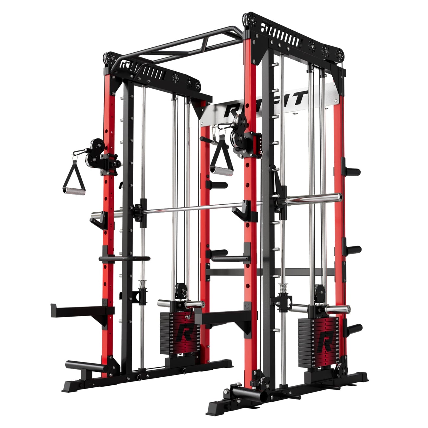 RitFit M1 PRO Multi-Functional Smith Machine with Cable Crossover System and Squat Rack for Home Gym