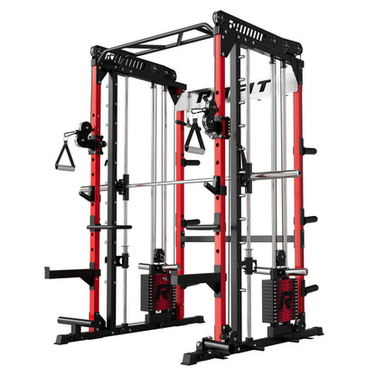 RitFit M1 PRO Multi-Functional Smith Machine with Cable Crossover System and Squat Rack for Home Gym